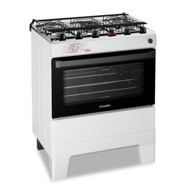 Imagem de Fogão a Gás Mesa Inox Tampa de Vidro Forno 84L Esmaltec IDEAL Master B