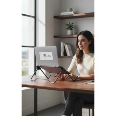 Imagem de Suporte Notebook Ergonômico Ajustável Dobrável Preto - Congratulations