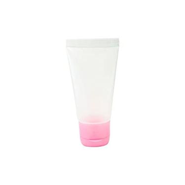 Imagem de Bisnaga Plástica Vazia Transparente 60ml C/Tampa Flip Top (20 Peças) Cor:Rosa Bebe