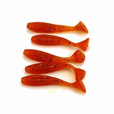 Imagem de TOPIND Iscas de plástico macias de pesca com 5 iscas artificiais vermelhas