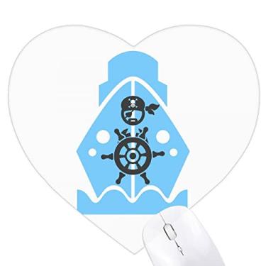 Imagem de Mousepad pirata para volante de navio, navegação, coração, tapete de borracha para escritório