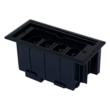 Imagem de INDUSTRIA Caixa Elétrica de Embutir para Mesa Reunião, 4 Blocos, Tampa Retrátil, ABS, Preto