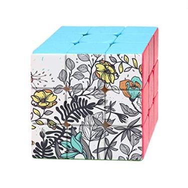 Imagem de Arte moderna Camélia, flores, desenho, cubo mágico, quebra-cabeça 3 x 3