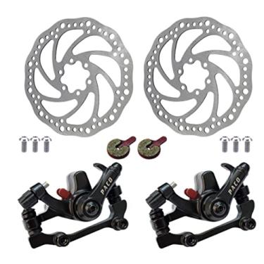 Imagem de Kit Freio Disco Bike Mecânico Pinça Rotor 160mm Paco Preto