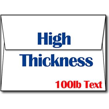 Imagem de Envelopes A7 branco ultra grosso – Envelopes resistentes, duráveis e pesados para convites e cartões de felicitações, Branco, 100 Envelopes