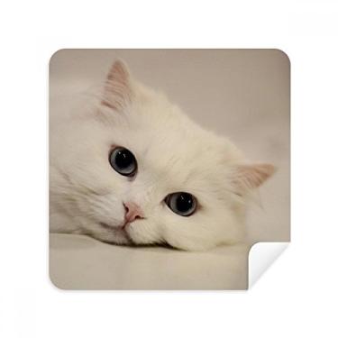 Imagem de Gato gatinho branco animal relaxar óculos pano limpador de tela tecido camurça pacote com 2