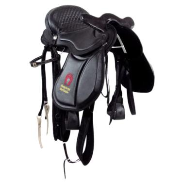 Imagem de Sela de Cavalo Preta Soft Gel Vaqueta Mangalarga de Cabeça 16 Polegadas