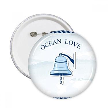 Imagem de Sino oceano amor mar vela padrão alfinetes redondos emblema botão decoração acessório 5 peças