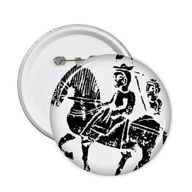 Imagem de China Wei Jin Dynasties padrão de equitação pinos crachá botão emblema acessório decoração 5 peças