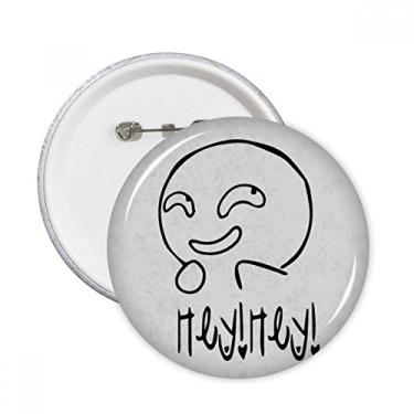 Imagem de Emblema de botão redondo com símbolo de "Stranger Smile Black Cute Chat Happy" 5 peças