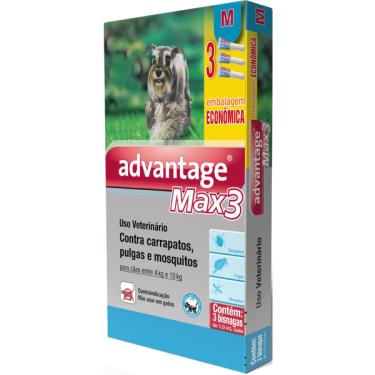 Imagem de Antipulgas e Carrapatos Elanco Advantage MAX3 para Cães de 4 a 10 Kg - 1 Bisnaga