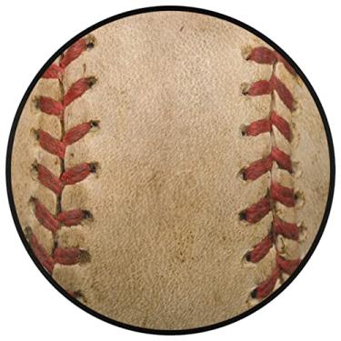 Imagem de Pardick Tapete de beisebol retrô de 160 cm para meninos, homens, quarto, sala de estar, berçário, sala de jogos, lavável, esportes, beisebol, decoração de quarto, presentes infantis