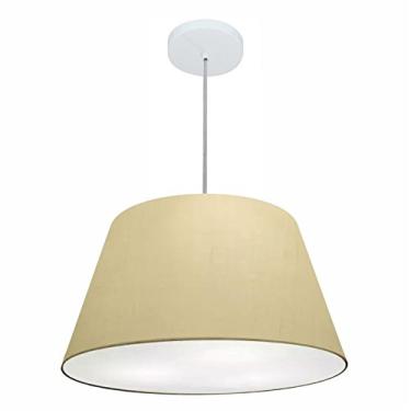 Imagem de Lustre Pendente Cone Cúpula Tecido 30/50x35 cm, Vivare Iluminação, Pendente4248 LA, Algodão Cru, Médio