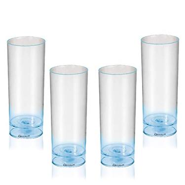 Imagem de 4 Copos Tubo Led Transparente Acrílico Transparente