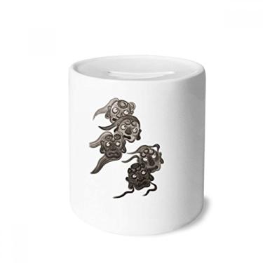 Imagem de DIYthinker Caixa de moedas de cerâmica estilo cinco Goblins monstro estilo chinês, presente de cofrinho