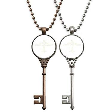 Imagem de OFFbb-USA Arma de aeronave militar Art Deco presente chaveiro moderno pingente joias decoração de casal