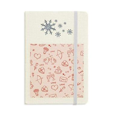 Imagem de Caderno de corações vermelhos rosa amor dia dos namorados grosso diário flocos de neve inverno