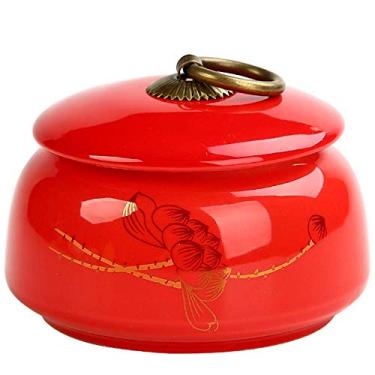 Imagem de Pote de chá selado de cerâmica chinesa para viagem, caixa de armazenamento de chá e doces