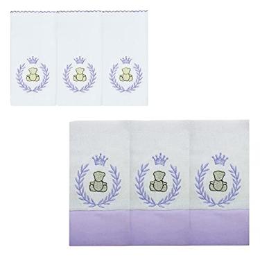 Imagem de Conjunto Fraldas de Ombro + Boca 12 Peças 100% Alg. Nanna Baby - Thed Lilás