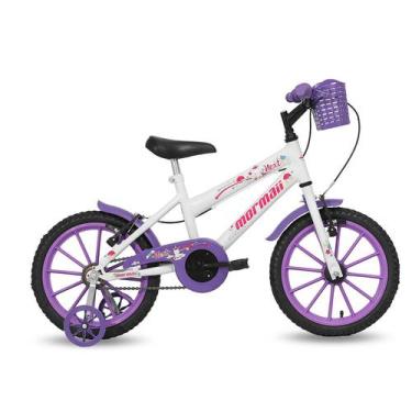 Imagem de Bicicleta Aro 16 Infantil Feminina Next Branca Com Cesta Mormaii