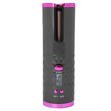 Imagem de Modelador de cabelo sem fio, modelador de cachos automático portátil e automático, temperatura ajustável com visor LCD e temporizador, modelador de cachos para viagem, aquecimento rápido (1#)