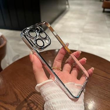 Imagem de Capa transparente de luxo para iPhone 14 13 12 11 Pro Max Mini capa de silicone à prova de choque para iPhone X XR XS 8 7 6 6S 14 Plus 5 SE Acessórios, prata, para 5ou 5S ou SE2016