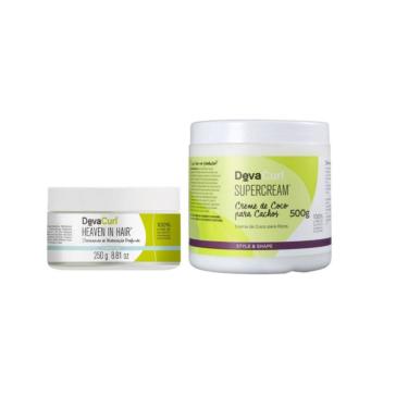 Imagem de Kit Deva Curl Heaven in Hair Máscara 250g + SUPERCREAM Creme Modelador 500g