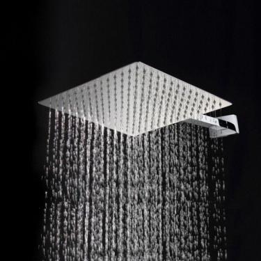 Imagem de Chuveiro Ducha Quadrada Square Slim Inox 30x30cm Com Braço