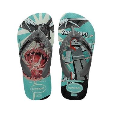 Imagem de Chinelo Kids Minecraft, Havaianas, Adulto Unissex, Azul, 39/40