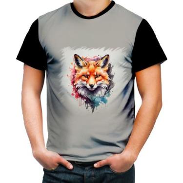 Imagem de Camiseta Colorida Raposa Fox Ilustrada Abstrata Cromática 2 - Kasubeck