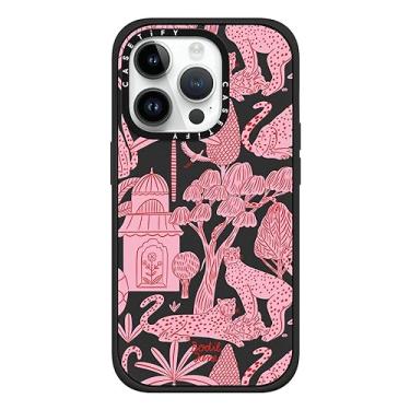 Imagem de CASETiFY Capa Impact para iPhone 15 Pro [4X testado contra quedas de grau militar/proteção contra quedas de 2,5 metros/compatível com Magsafe] - estampas de animais - Cheetah Paradise Pink - preto