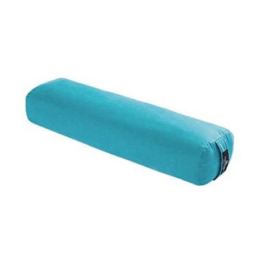Imagem de Hugger Mugger Junior Yoga Bolster (Aqua) | Travesseiro restaurador retangular pequeno | Firme e de suporte | Feito à mão nos EUA