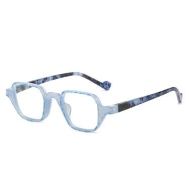 Imagem de Óculos de leitura da moda feminino masculino armação pequena óculos na moda óculos quadrados coloridos, azul