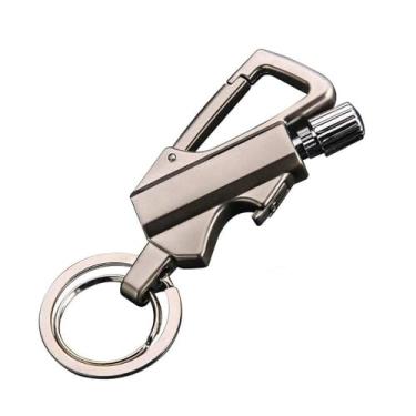 Imagem de Isqueiro de metal permanente, chaveiro de isqueiro ao ar livre, equipamento de sobrevivência de emergência com isqueiro de metal de sílex, acendedor de fogo, querosene, isqueiro recarregável