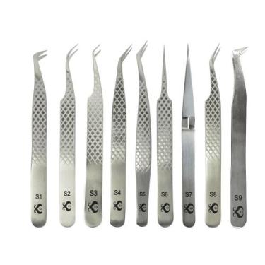 Imagem de Pinça para extensão de cílios fio a fio e volume russo sobelle premium