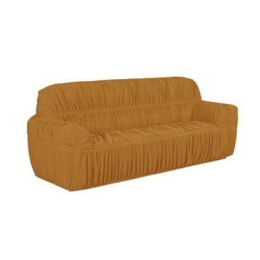 Imagem de Capa Para Sofá 4 Lugares Decoração Sala Com Elástico Premium - Dennis 