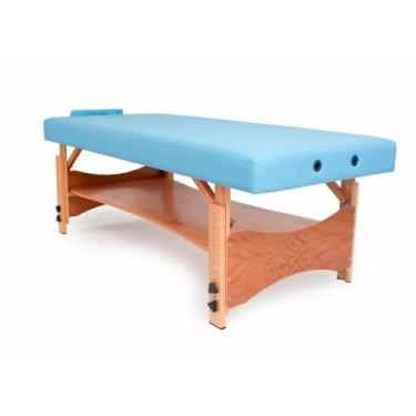 Imagem de Maca Beauty Spa Fixa com Regulagem de Altura - Arktus, Azul Claro