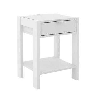 Imagem de Mesa de Cabeceira 1 Gaveta AZ1016 Branco - Tecno Mobili, Branco, 9 Kg