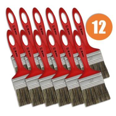 Imagem de Kit 12 Pincel Trinchas Para Pintura Tigre Media 500 2 1/2 Polegadas Ce