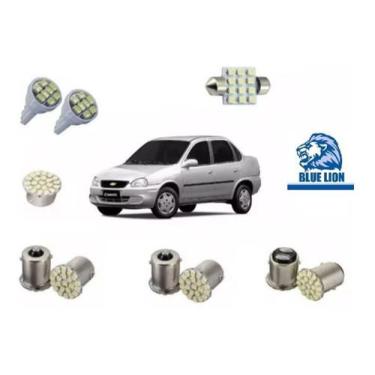 Imagem de Kit Lampada Led Corsa Classic 95/2010 Teto Placa Ré Lanterna - Blue li