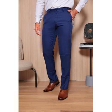 Imagem de Calça Social Premium Masculina Em Microfibra - Fusion Modas, Azul mari