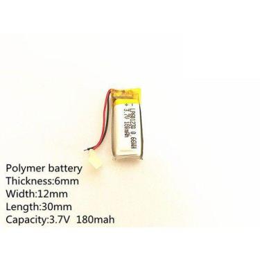 Imagem de 1 Unidade 601230 3,7v Com 2 Fios 180mah 6mm X 12mm X 30mm - KMIG