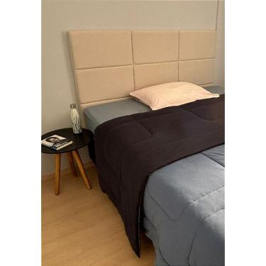 Imagem de Cabeceira Estofada Casal 9 Blocos Não é Segredo Linho Cru 140x90