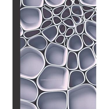 Imagem de Composition Notebook College Ruled: No Spiral Bound, 9-3/4'x7-1/2', Conversion Chart Inside, Abstract 3D Cover Design, Matter Cover, 100 sheets, Simple and Functional