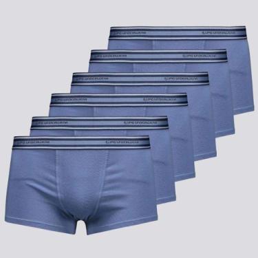 Imagem de Kit 6 Cuecas Sunga Lupo Basic Algodão com Elastano Azul, G