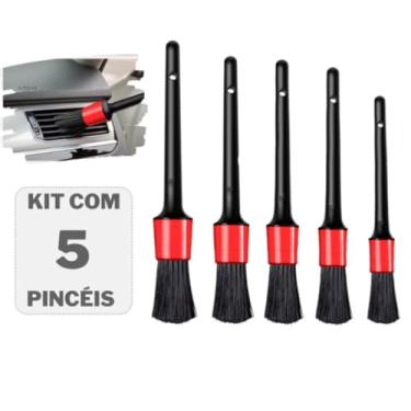 Imagem de Kit de Pincéis para Detalhamento Automotivo, 5 Peças, Interior e Exterior, 20-40mm