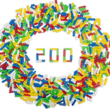 Imagem de Brinquedo do Montar Play Pinos Coloridos com 200pçs Encaixes Firmes Blocos de Montar Mágicos