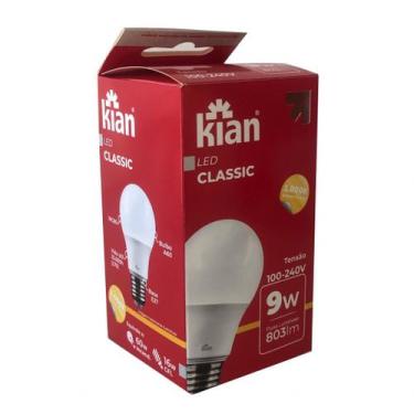 Imagem de Lampada LED 9w Luz Amarela 3000K Bivolt Economica - Kian