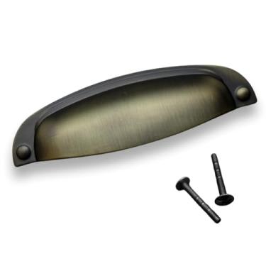 Imagem de Puxador Concha Pauma Vintage 2000, 96mm, Acabamento Antique, para Móveis e Armários