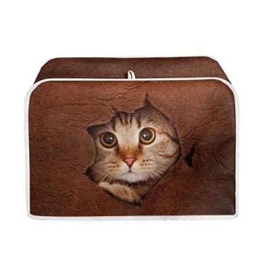 Imagem de Psesaysky Capa Para Torradeira Cat 2 Slice, Acessórios Decorativos À Prova De Poeira Cozinha E Casa, Leve Com Gancho Superior, Máquina Fazer Pão, Forno, Impressão Digital, Ajuste Universal